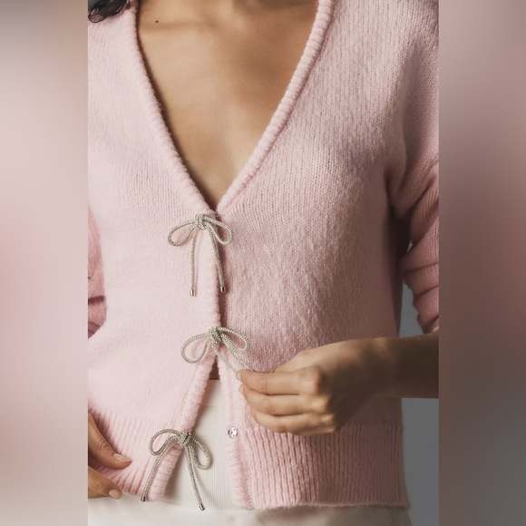 NWT MAEVE SPARKLE BOW CARDIGAN SWEATER - Picture 4 of 4